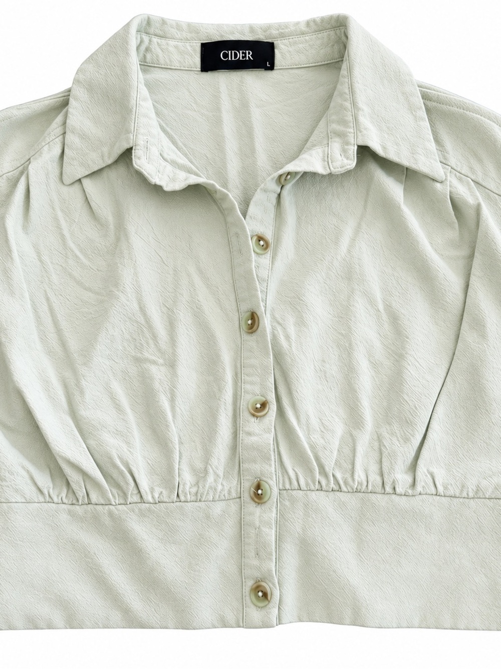 Cider Light Green Casual Button-Down Shirt - Relaxed Fit
